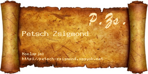 Petsch Zsigmond névjegykártya