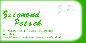 zsigmond petsch business card